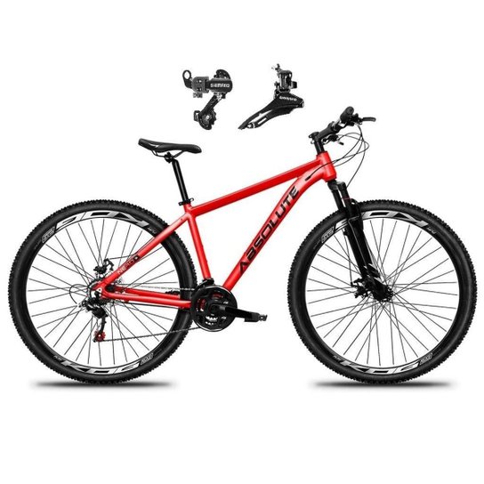Bicicleta Aro 29 Absolute Nero 5 Alumínio 21v Câmbios Shimano Freio a Disco Suspensão Dianteira Mtb