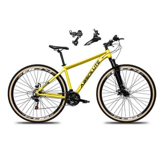 Bicicleta Aro 29 Absolute Nero 5 Alumínio 24v Câmbios Shimano Freio Disco Suspensão Pneus c/Faixa