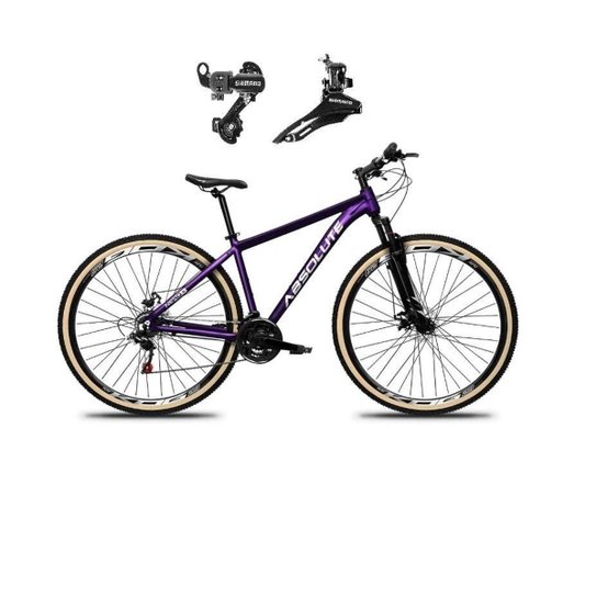 Bicicleta Aro 29 Absolute Nero 5 Alumínio 24v Câmbios Shimano Tz Freio Disco Susp.Diant Pneu Faixa