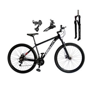 Bicicleta Aro 29 Absolute Nero 5 Alumínio 24v Câmbios Shimano Tz Suspensão 100mm Trava no Ombro