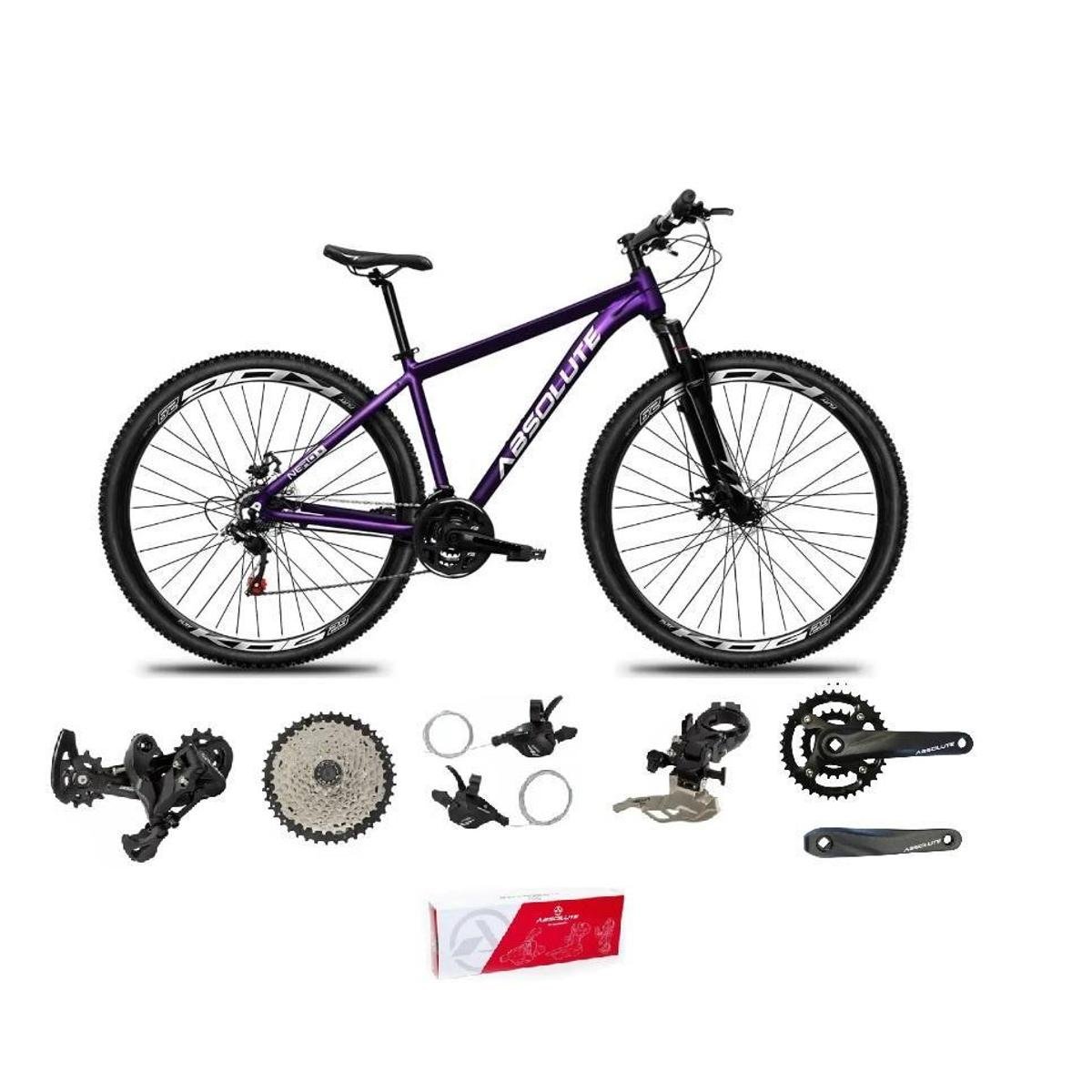 Bicicleta Aro 29 Absolute Nero 5 Kit 2x9 Freio Hidráulico K7 11/40
