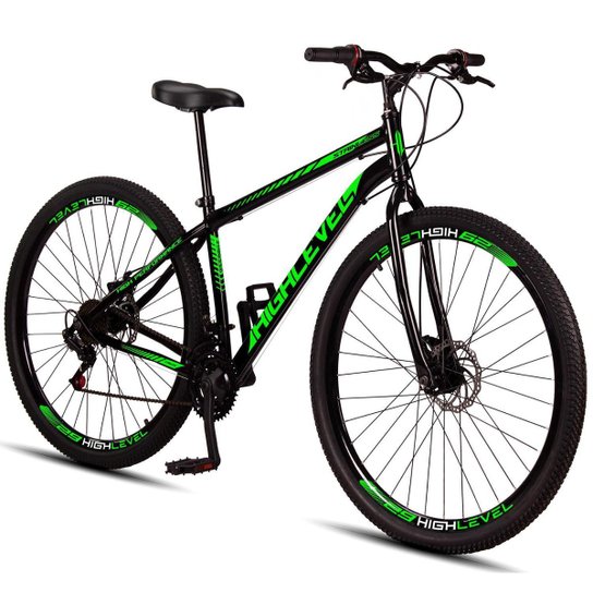 Bicicleta Aro 29 Aço Carbono HighLevel Freios A Disco 21 Vel