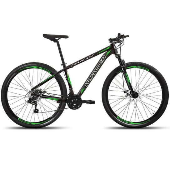 Bicicleta Aro 29 Alfameq Makan Freio a Disco 21 Marchas Cambios Shimano