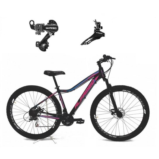 Bicicleta Aro 29 Alfameq Pandora Feminina Alumínio 21v Câmbios Shimano Freio a Disco