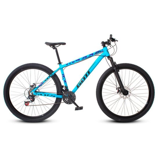 Bicicleta aro 29 Alumínio Azul e Preto Gott Mappa1 Freios a Disco Suspensão 21v