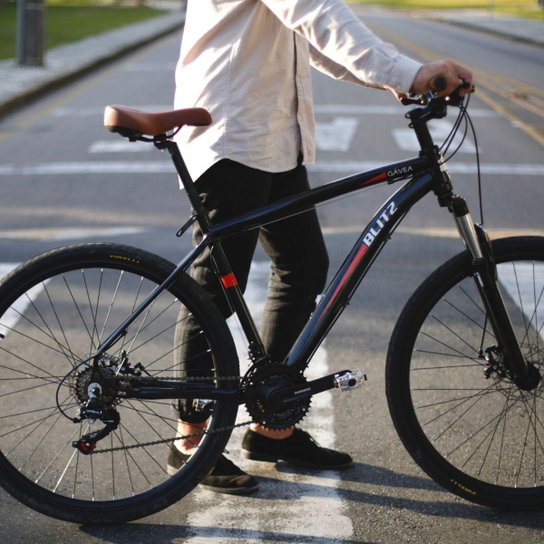 Bicicleta Aro 29 BLITZ Gavea Alum. Full Shimano 21v Freios a Disco Sus C/ Trava