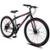 Bicicleta Aro 29 Dropp Sport Aero Aço Carbono 21 Vel Marchas Freio a Disco - Preto+Rosa