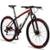 Bicicleta Aro 29 Dropp Z3 Câmbios 24 Vel Marchas Freio a Disco Mecânico com Suspensão Dianteira MTB - Preto+Vermelho