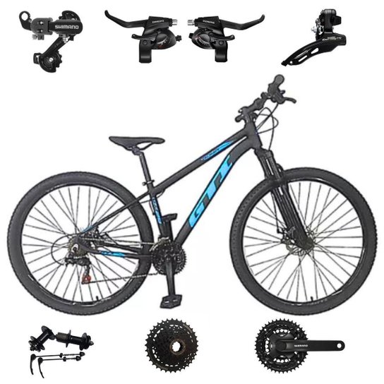 Bicicleta Aro 29 Gti Roma Bike 24v Aluminio Indexado Freio a Disco Componentes Shimano
