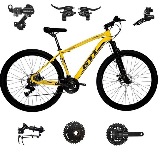 Bicicleta Aro 29 Gti Roma Bike 24v Aluminio Indexado Freio a Disco Componentes Shimano
