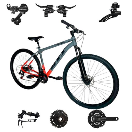 Bicicleta Aro 29 Gti Roma Bike 24v Aluminio Indexado Freio a Disco Componentes Shimano