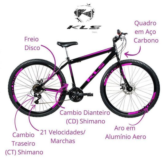Bicicleta Aro 29 Kls Sport Gold CD/CT Shimano Disco Mtb 21V