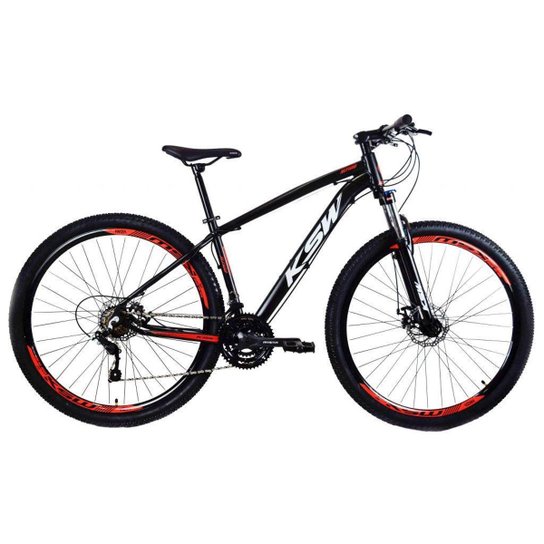BICICLETA ARO 29 KSW 27V - CAMBIOS INDEX - FREIO HIDRAULICO - TRAVA