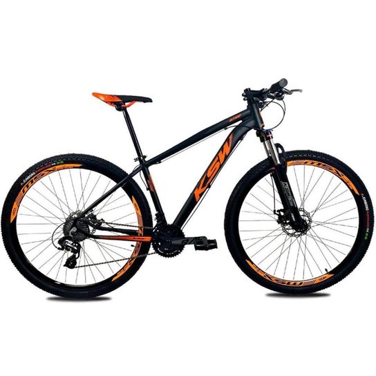 BICICLETA ARO 29 KSW 27V - CAMBIOS INDEX - FREIO HIDRAULICO - TRAVA