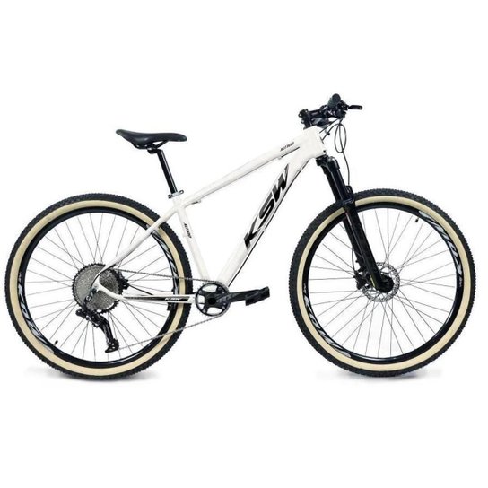 Bicicleta Aro 29 Ksw Xlt 12v Suspensão com Trava K7 11/50 Freios Hidráulicos Kit 1x12 Pneus Bege