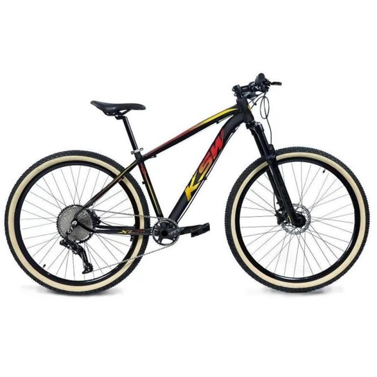 Bicicleta Aro 29 Ksw Xlt 12v Suspensão com Trava K7 11/50 Freios Hidráulicos Kit 1x12 Pneus Bege