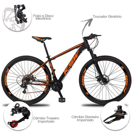 Bicicleta Aro 29 Ksw xlt Alumínio 21 Marchas Freio a Disco