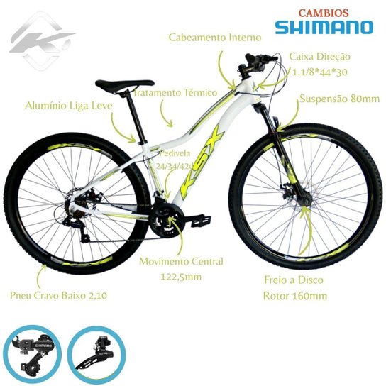 Bicicleta Aro 29 Ksx Feminino 24 Velocidades Cambios Shimanos