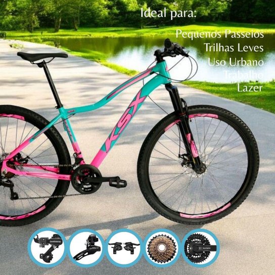 Bicicleta Aro 29 Ksx Feminino Conjunto Shimano 21V