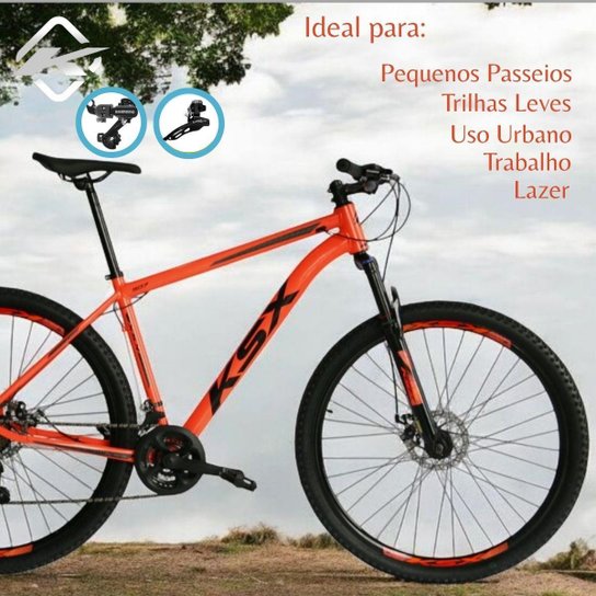 Bicicleta Aro 29 Ksx Freios á Disco Cambio Traseiro e Dianteiro Shimano 21v