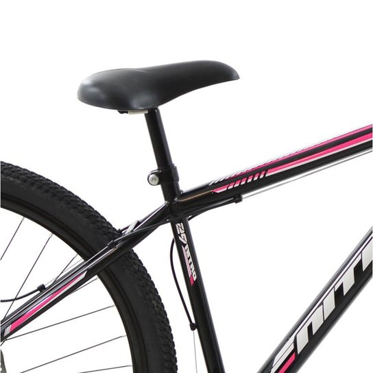 Bicicleta Aro 29 MTB Quadro 17" Freio a Disco Mecânico 21 velocidades Nitro Steel Preta/Rosa