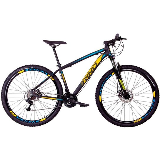 BICICLETA ARO 29 RINO EVEREST COLOR - 24V CAMBIOS SHIMANO - SUSPENSÃO COM TRAVA