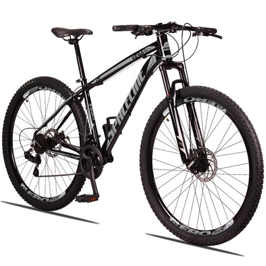 Bicicleta Aro 29 Spaceline Vega 24 Vel Câmbio Traseiro Shimano Freio a Disco Bike MTB Alumínio