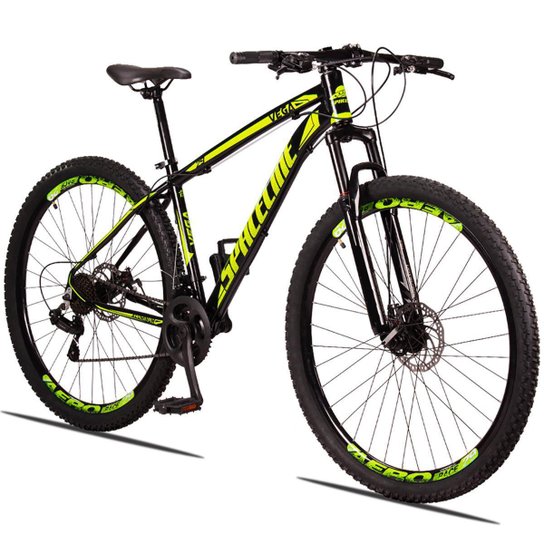 Bicicleta Aro 29 Spaceline Vega 24 Vel Câmbio Traseiro Shimano Freio a Disco Bike MTB Alumínio