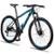 Bicicleta Aro 29 Spaceline Vega Alumínio 24v Freio a Disco Supensão MTB - Preto+Azul