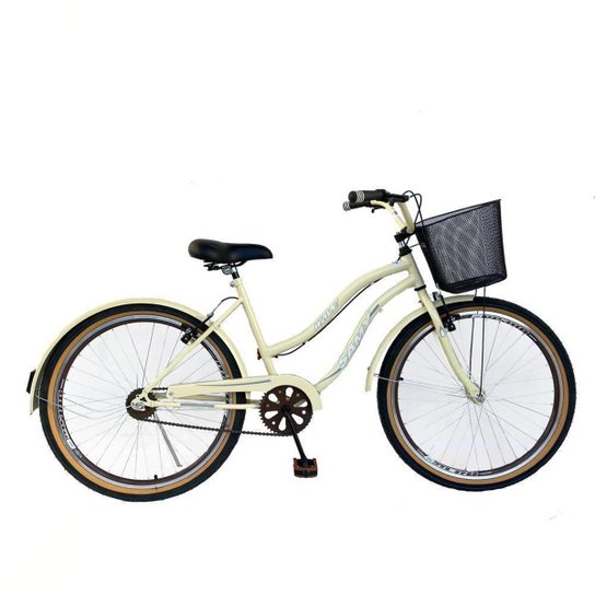 Bicicleta Beach Aro 26 Feminina Retro Rodas Aero Rolamentos Revisada e Lubrificada Com Cestinha