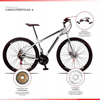 Bicicleta Bike Aço 21 Marchas Velocidades Aro 29