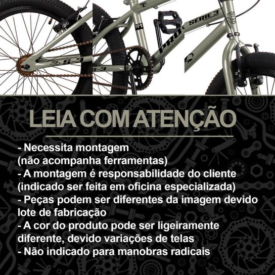 Bicicleta Bmx Aro 20 Pro-x Série 3 Infantil Aro Aero Freios V-brake