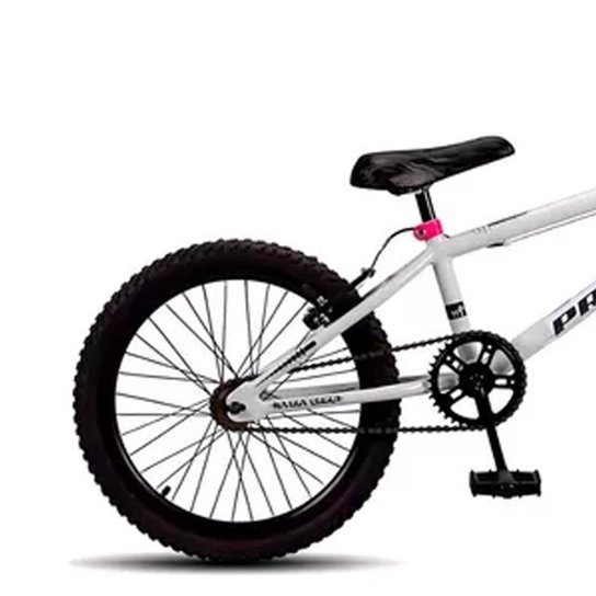 Bicicleta BMX Infantil aro 20 Pro-X Série 1 Branco Rosa