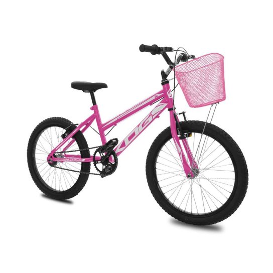 Bicicleta Com Rodinha e Cesta Feminina Infantil Aro 20 KOG