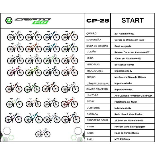 Bicicleta Cripto Bike Aro 29 Cripto 24 Marchas Freios Disco e Suspensão