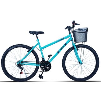 Bicicleta Feminina Aro 26 Passeio 18 Marchas Com Cestinha