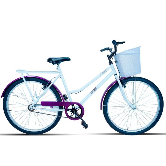 Bicicleta Feminina Aro 26 Retro Com Cestinha