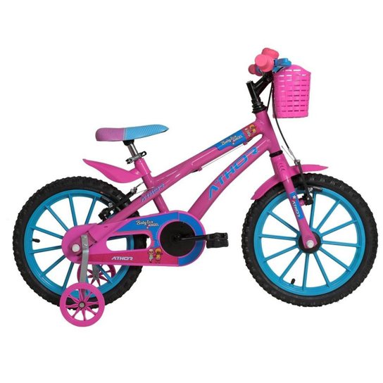 Bicicleta Infantil Aro 16 Athor Baby Lux Angel Feminina Rosa