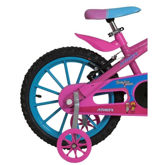Bicicleta Infantil Aro 16 Athor Baby Lux Angel Feminina Rosa