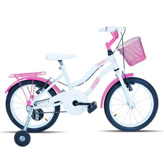 Bicicleta Infantil Aro 16 Com Cestinha e Rodinhas