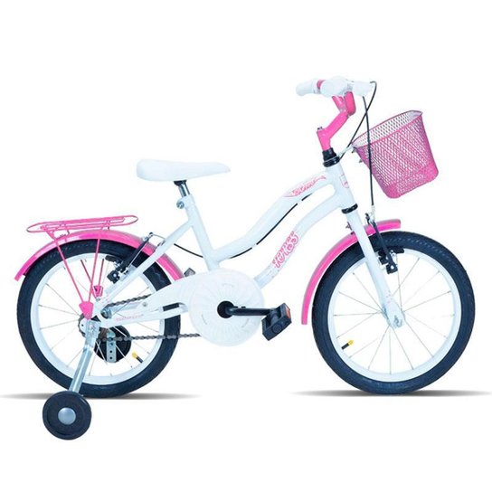 Bicicleta Infantil Aro 16 Com Cestinha e Rodinhas