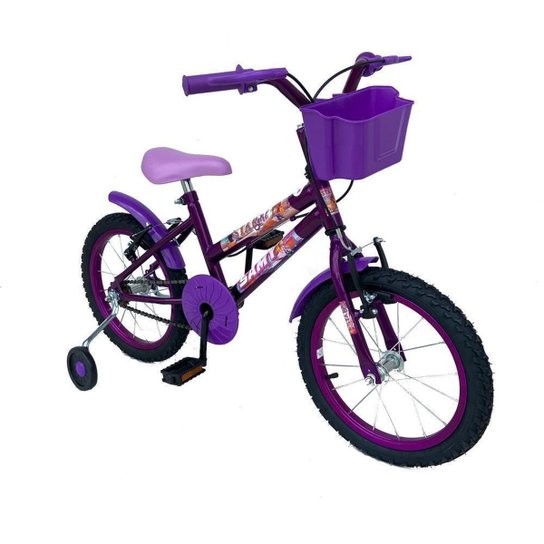 Bicicleta Infantil Aro 16 Feminina Com Rodinhas Cestinha Reforçada
