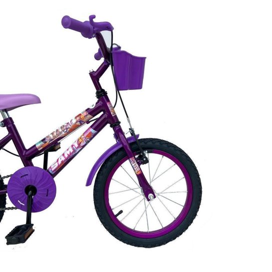 Bicicleta Infantil Aro 16 Feminina Com Rodinhas Cestinha Reforçada