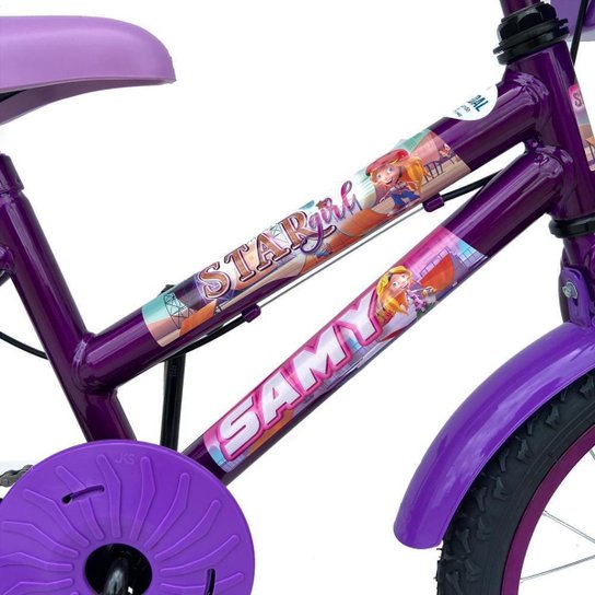 Bicicleta Infantil Aro 16 Feminina Com Rodinhas Cestinha Reforçada