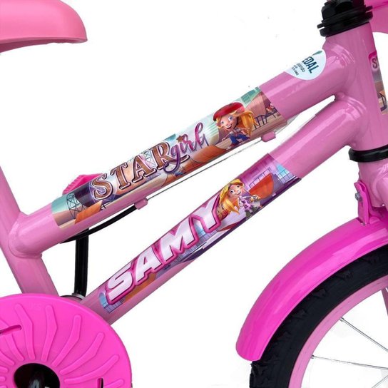 Bicicleta Infantil Aro 16 Feminina Com Rodinhas Cestinha Reforçada