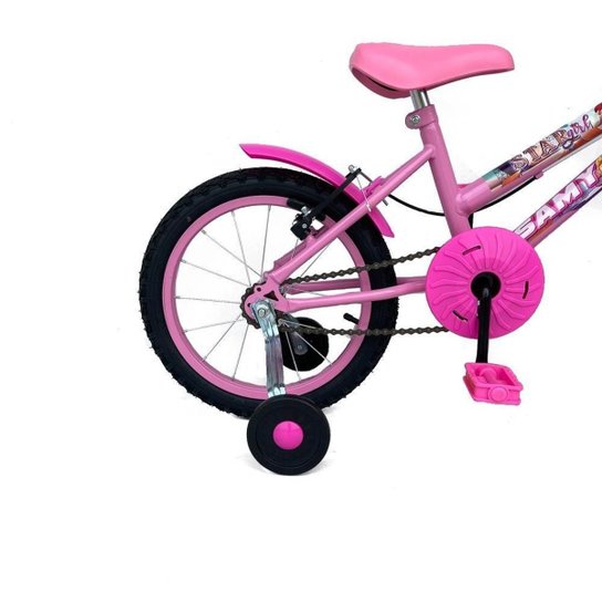 Bicicleta Infantil Aro 16 Feminina Com Rodinhas Cestinha Reforçada