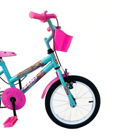 Bicicleta Infantil Aro 16 Feminina Com Rodinhas Cestinha Reforçada