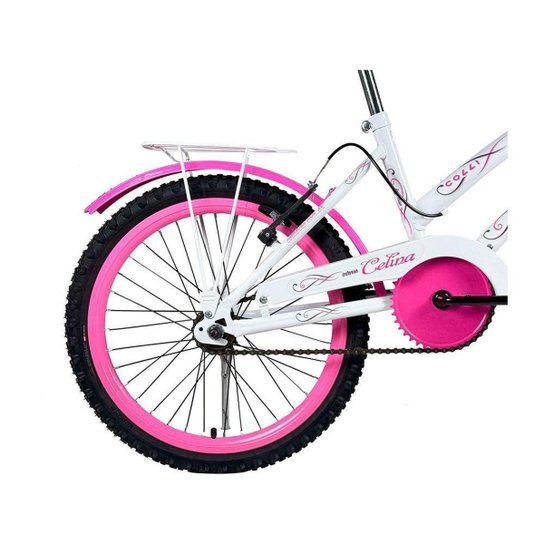 Bicicleta Infantil Aro 20" Colli Celina Azul Celeste com Cestinha Freio V-Brake