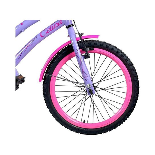 Bicicleta Infantil Aro 20" Colli Celina Azul Celeste com Cestinha Freio V-Brake