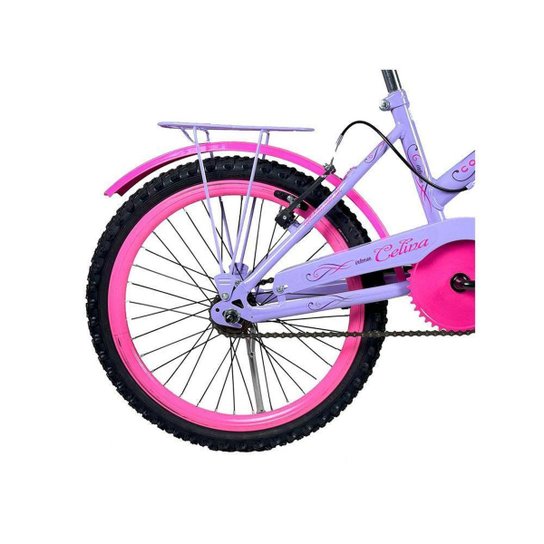 Bicicleta Infantil Aro 20" Colli Celina Azul Celeste com Cestinha Freio V-Brake